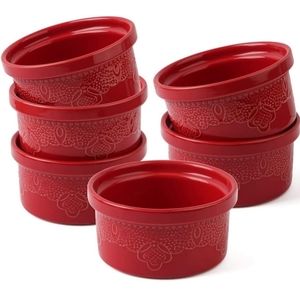 6 Piece Ramekin Set - 8oz, Apple Red